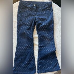 GYMBOREE Girls Pink Polka Dot Navy Blue Corduroy Pants With Heart Pockets